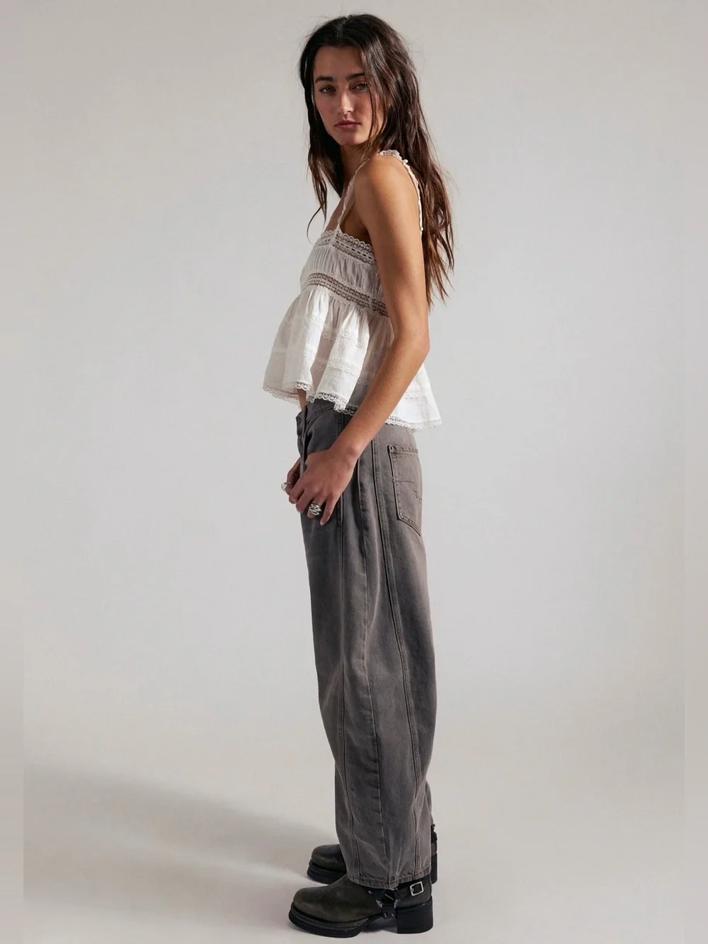 Free people Good Luck Mid-Rise Barrel Jeans